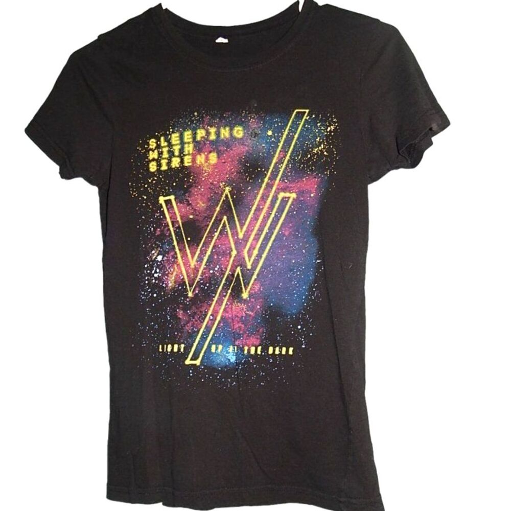 Sleeping With Sirens Juniors Small Light Up In the Dark Graphic T‑Shirt